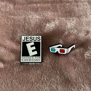Metal Enamel Pin / Brooch Set (2PCS)